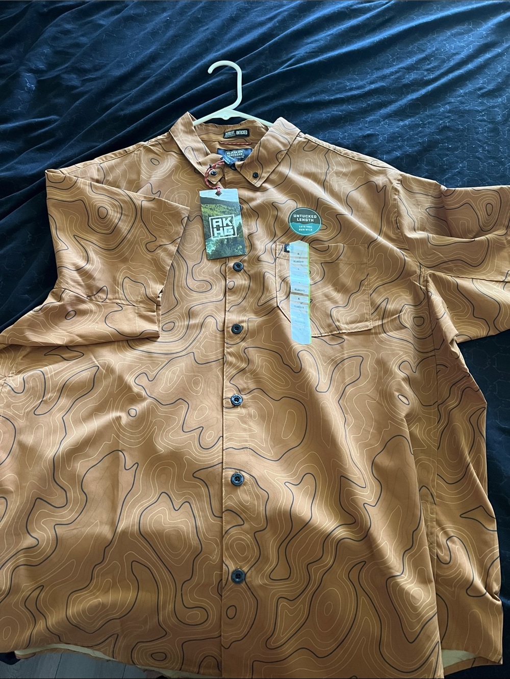 AKHG Brown Topographic Button-Up Shirt